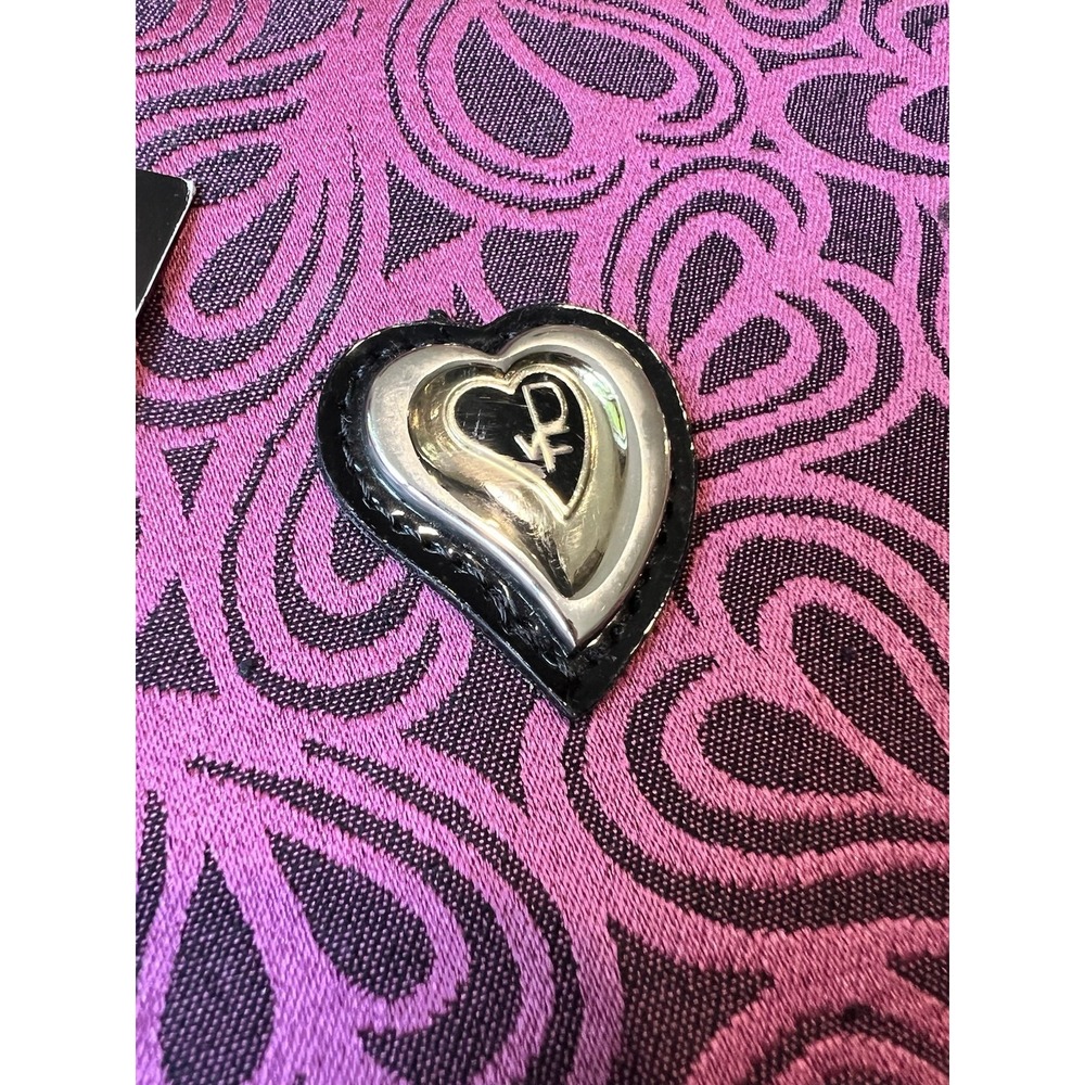 Diane Von Furstenberg DVF Pink Hearts Luggage Garment Bag Weekender Travel New - Picture 3 of 12